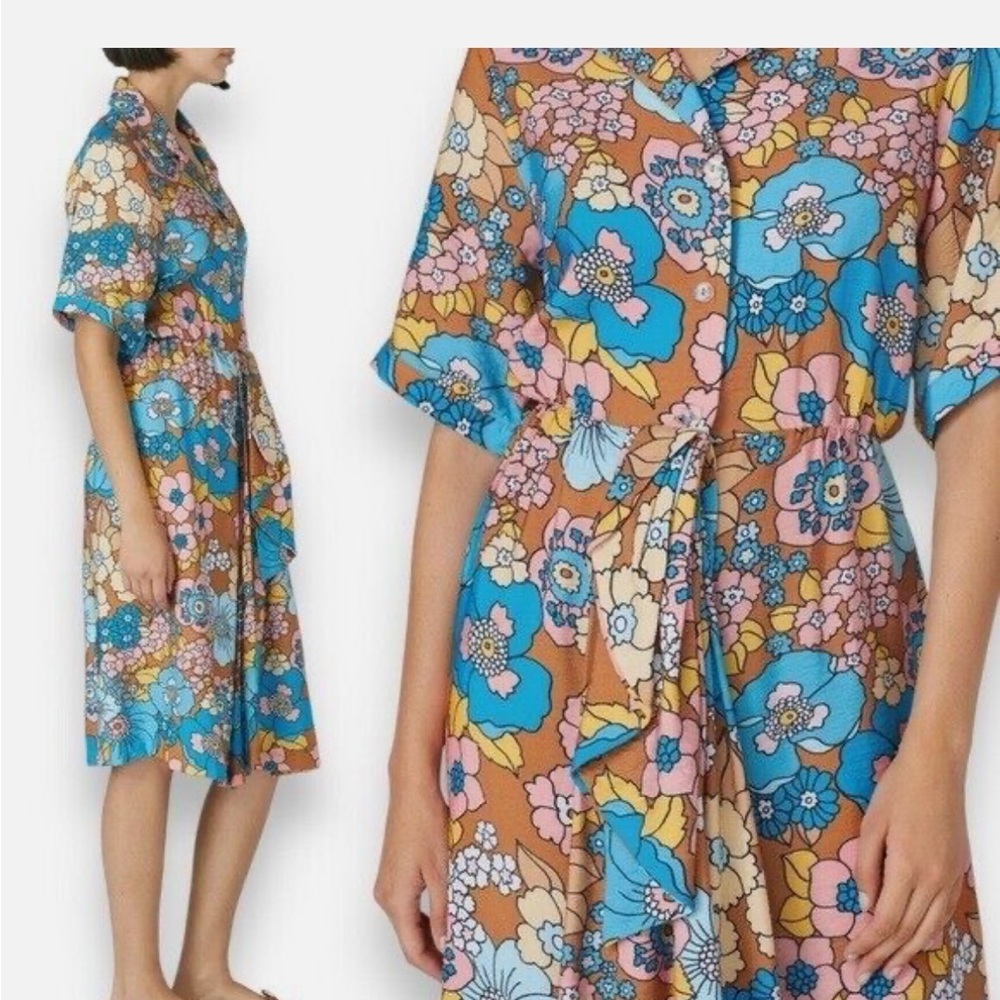 Dodo Bar Or Blue and Pink Midi Dress